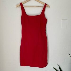 Abercrombie & Fitch Red Square-Neck Mini Dress
